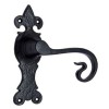 "Shealtiel" Black Iron Door Handle with Plate 